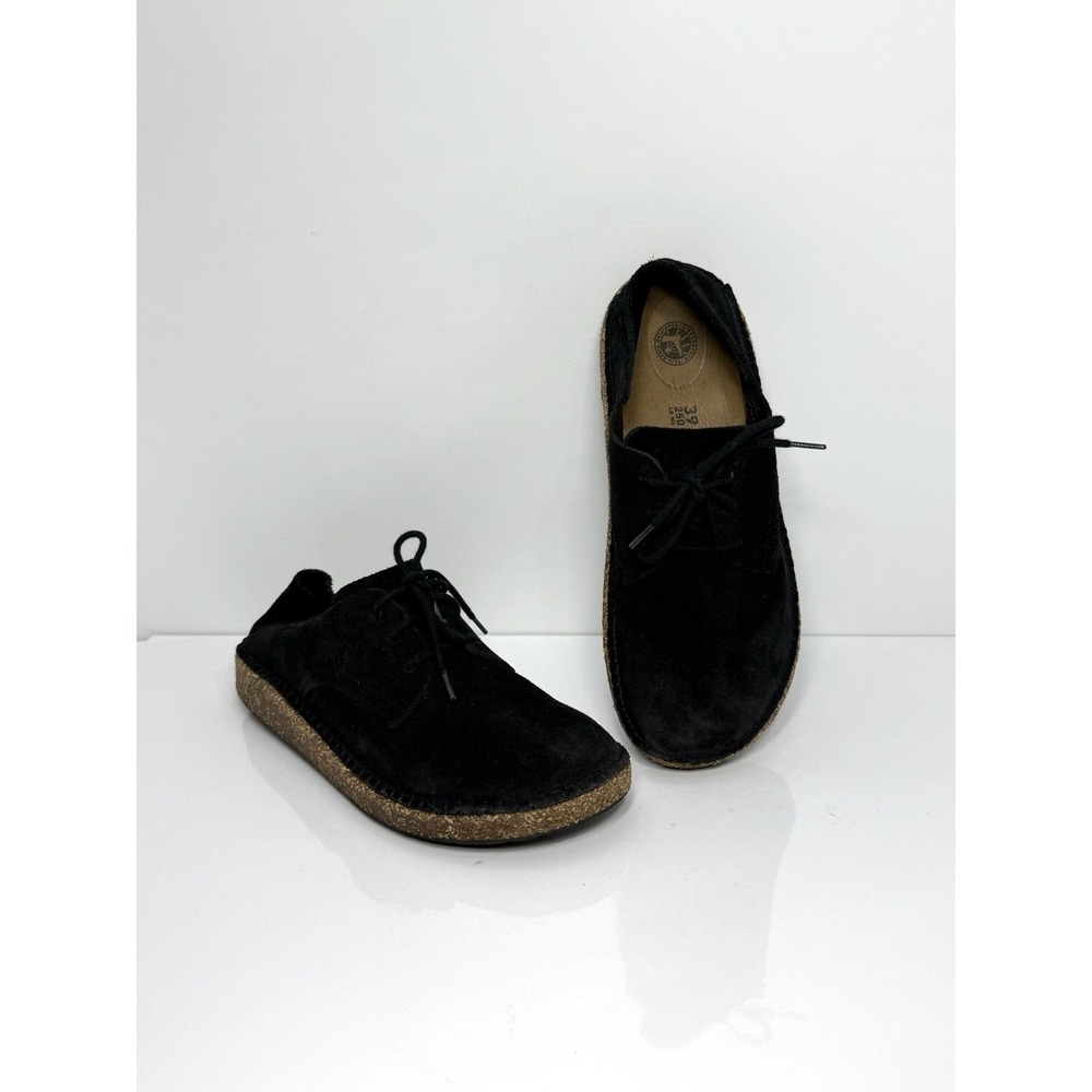 Birkenstock Womens Gary Suede Lace Up Shoes 39 US 8 Black Comfort Flat Derby